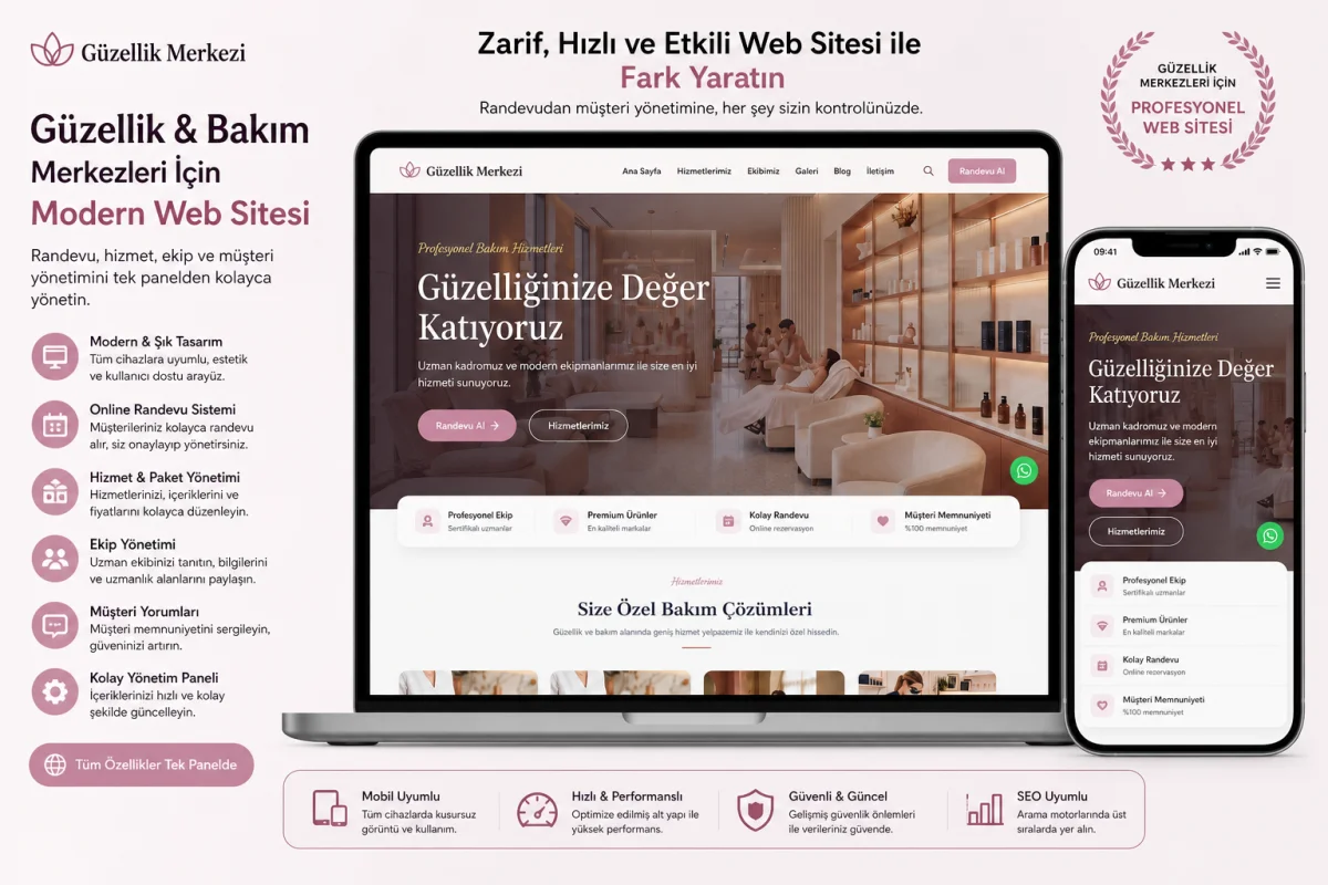 Güzellik & Bakım Merkezi Web Sitesi